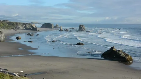 RSA 1747 A view S WS bandon rocks Stock Footage 68328513