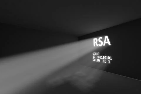 RSA rays volume light concept 3d illustration Stock Illustration