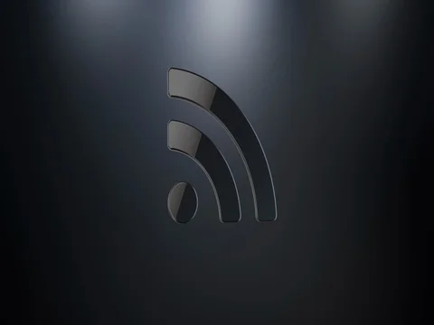 RSS Black 3d Icon Video stock 74075141