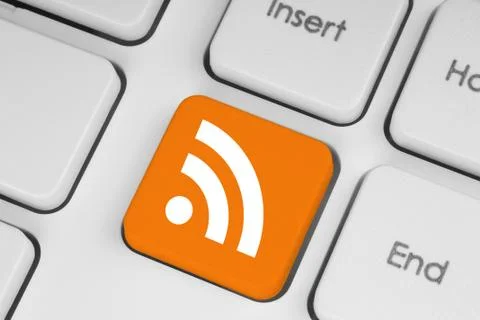 Rss button on keyboard Stock Photos