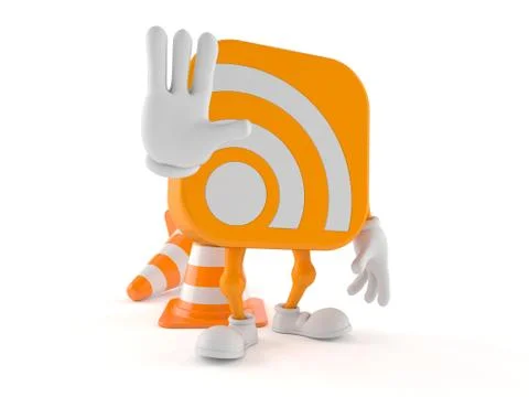 RSS character making stop gesture Stock Illustration