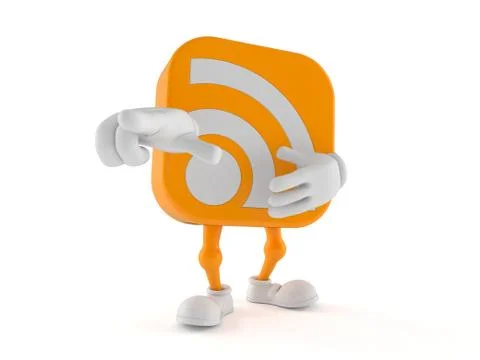 RSS character pointing finger Stock Illustration