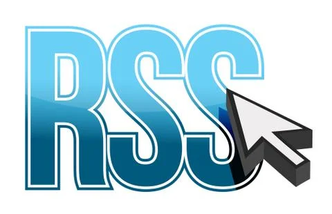 Rss cursor illustration design over white background 库存插图