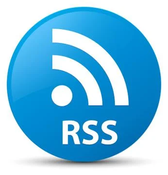 RSS cyan blue round button Stock Illustration