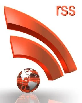 Rss with earth globe Stock Illustration