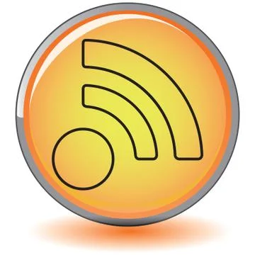 RSS Feed glossy button Stock Illustration
