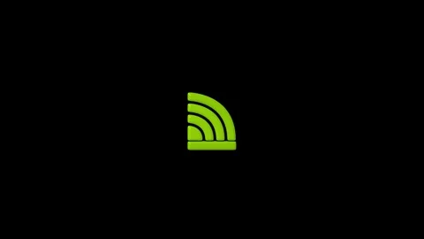Rss feed icon 3D render green plastic style news stream dark background 4k Video stock 346407047