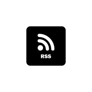 RSS feed icon. Can be used for web and mobile. Vector on isolated white backg Stock Illustration