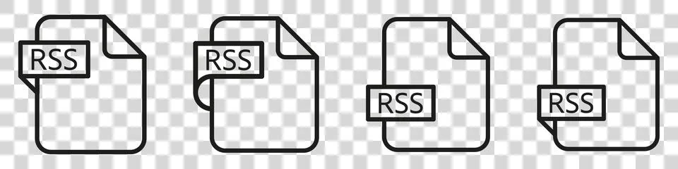 RSS file format document type colored icon. Stock Illustration