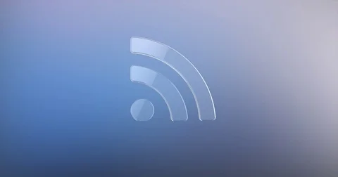 RSS Glass 3d Icon Stock Footage 76360836