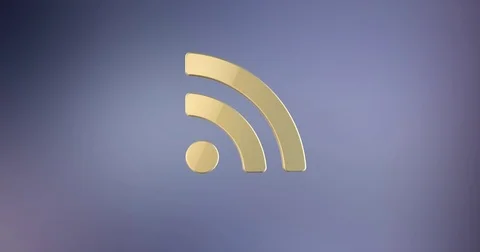 RSS Gold 3d Icon Stock Footage 76361026