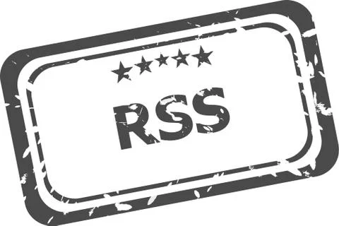 Rss grunge rubber stamp isolated on white Stock Illustration