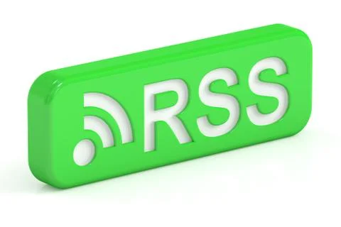 RSS icon, 3D rendering Stock Illustration