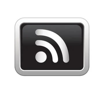 Rss icon black Stock Illustration