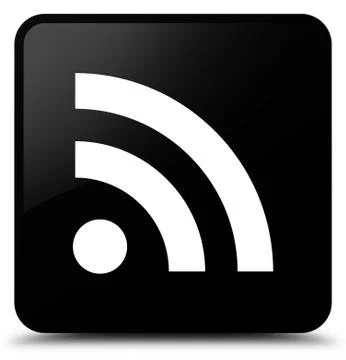 RSS icon black square button Stock Illustration