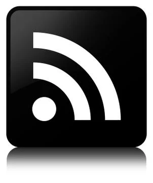 RSS icon black square button Stock Illustration