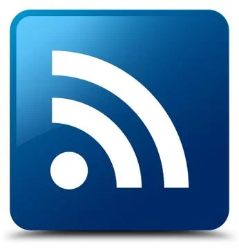 RSS icon blue square button Stock Illustration