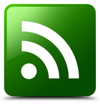 RSS icon green square button Stock Illustration