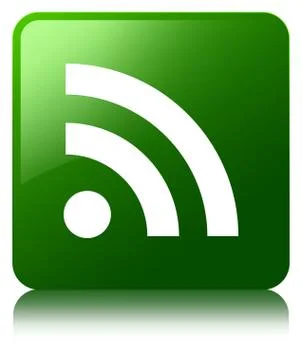 RSS icon green square button Stock Illustration