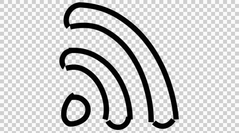 RSS Icon hand drawn animation line sketch with transparent background Stock Footage 42871727