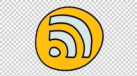 RSS Icon hand drawn animation line sketch with transparent background Stock Footage 44149981