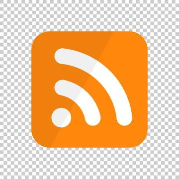 RSS icon isolated on transparent background. News and blog subscription. Ve.. Stock Illustration