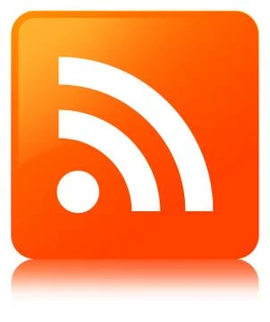RSS icon orange square button Stock Illustration