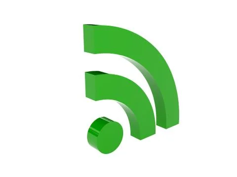 RSS icon over white background. Concept 3D illustration. Stock Illustration