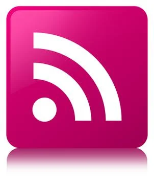 RSS icon pink square button Stock Illustration
