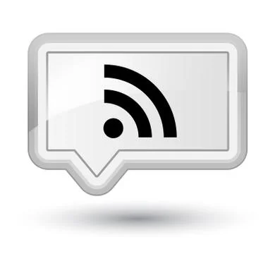 RSS icon prime white banner button Stock Illustration