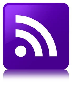RSS icon purple square button Stock Illustration
