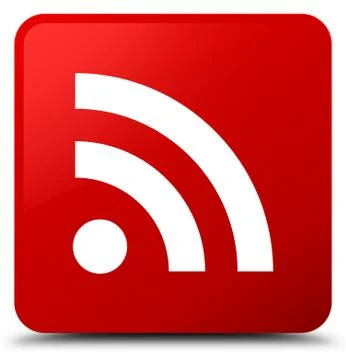 RSS icon red square button Stock Illustration