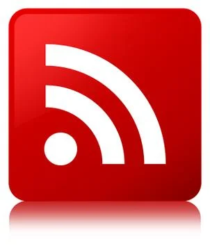 RSS icon red square button Stock Illustration