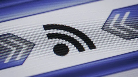 Rss icon on the screen. Looping. Stock Footage 41322489
