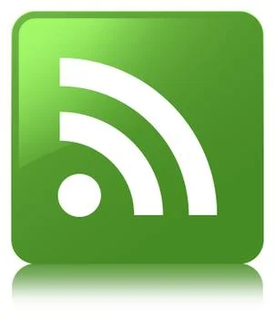 RSS icon soft green square button Stock Illustration