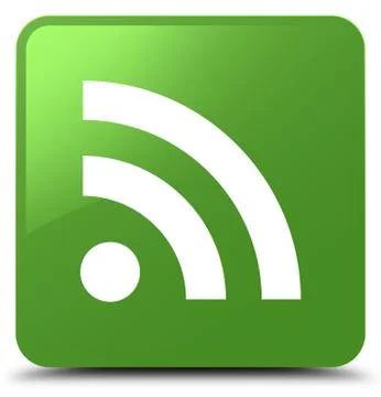 RSS icon soft green square button Stock Illustration