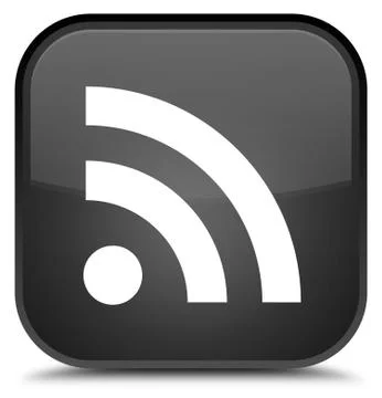 RSS icon special black square button Stock Illustration