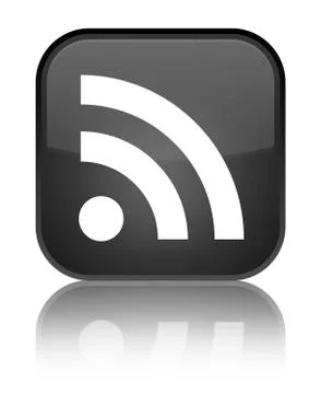 RSS icon special black square button Stock Illustration