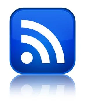 RSS icon special blue square button Stock Illustration