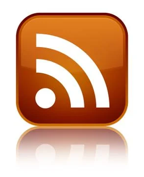 RSS icon special brown square button Stock Illustration