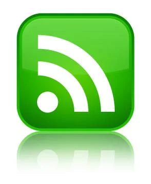 RSS icon special green square button Stock Illustration