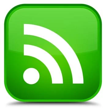 RSS icon special green square button Stock Illustration