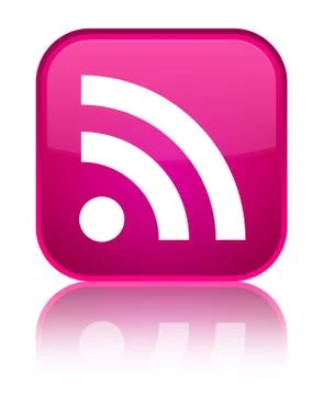 RSS icon special pink square button Stock Illustration