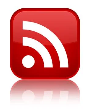 RSS icon special red square button Stock Illustration