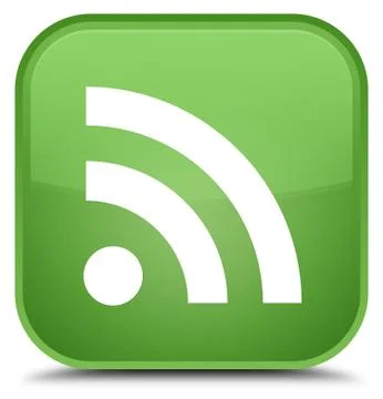 RSS icon special soft green square button Stock Illustration