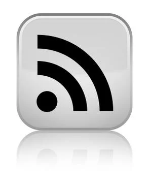 RSS icon special white square button Stock Illustration