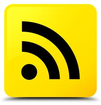 RSS icon yellow square button Stock Illustration