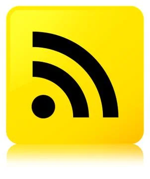 RSS icon yellow square button Stock Illustration