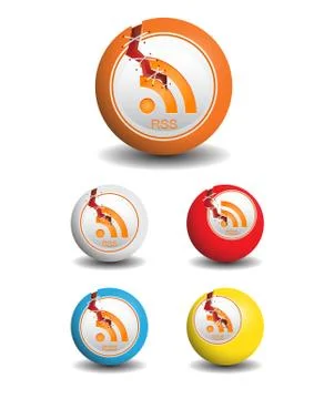 Rss icons ball with crack Stock Illustration
