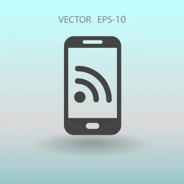RSS mobile icon. vector illustration Stock Illustration
